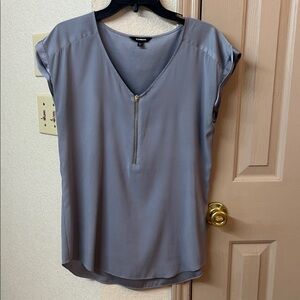 Express Women's Blue Zipper Blouse
